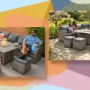9-Seater Rattan Garden Set with Fire Pit Slashed by £771