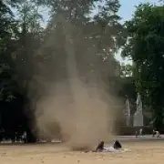 Dust devil sweeps through Greenwich Park as Londoners dive for cover