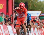 Pogacar wins Vuelta stage six despite descent scare