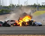 British driver owes life to rival after China GT fire rescue