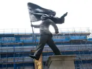 Westminster Council explores options for Banksy's Blinded by the Flag statue