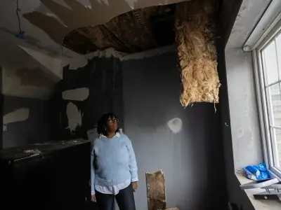 Council house ceiling collapse leaves mum with concussion and spinal spasms